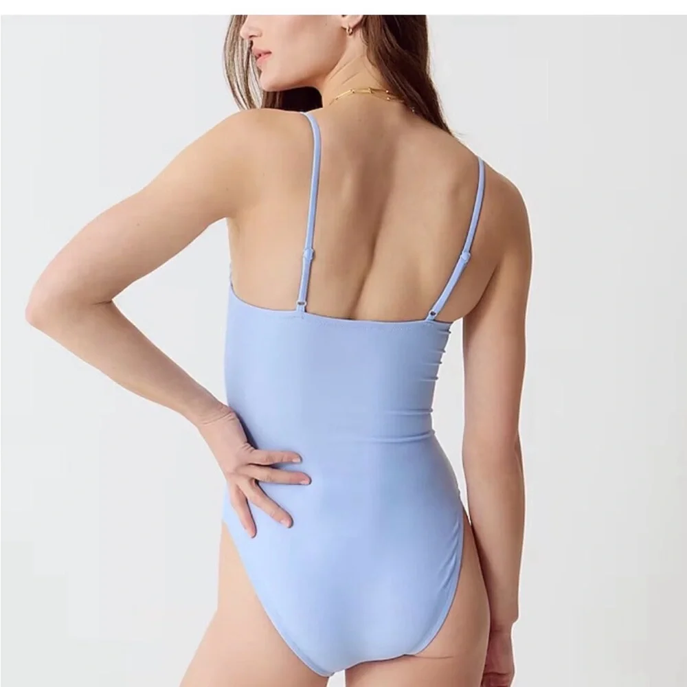 J. Crew Light Blue Molded-Cup One-Piece Swimsuit